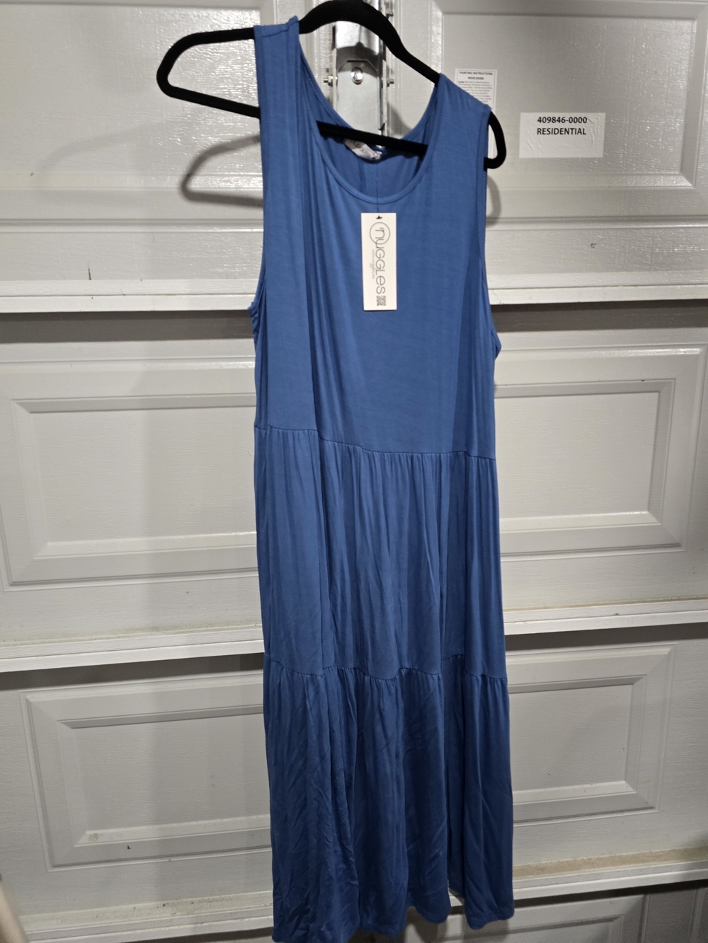 Sleeveless Tiered Maxi Dress in Blue by SOFTGOODS